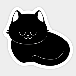 Sleepy black cat Sticker